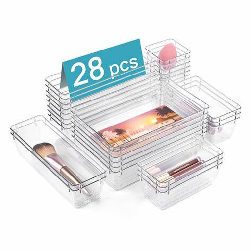 Illustrated product image for clear drawer organizers