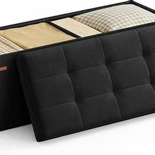 Illustrated product image for a folding storage ottoman